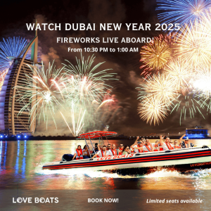 New Year's Eve Fireworks Show at Love Boats Cruise in Dubai Boat Tours and Cruises