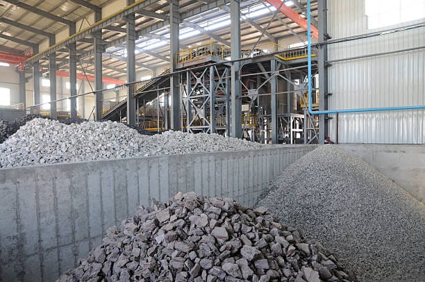 The copper ore metal production plant.